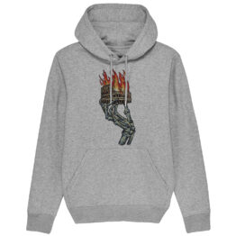 FELPA CAPPUCCIO - ROMA BRUCIA heather-grey