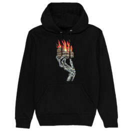 FELPA CAPPUCCIO - ROMA BRUCIA nera