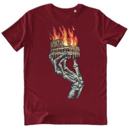 T-SHIRT UNISEX - ROMA BRUCIA burgundy